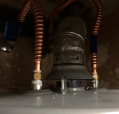 Water Heater Hot Outlet & Cold In